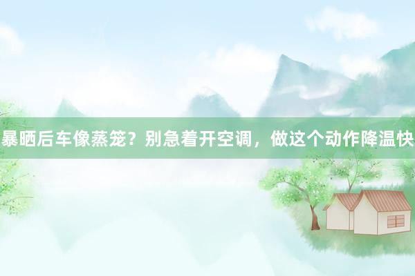 暴晒后车像蒸笼？别急着开空调，做这个动作降温快