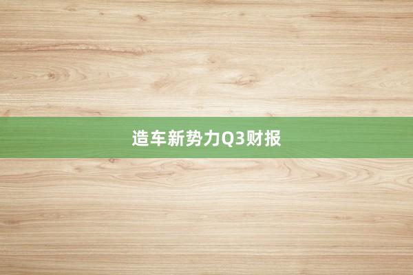 造车新势力Q3财报